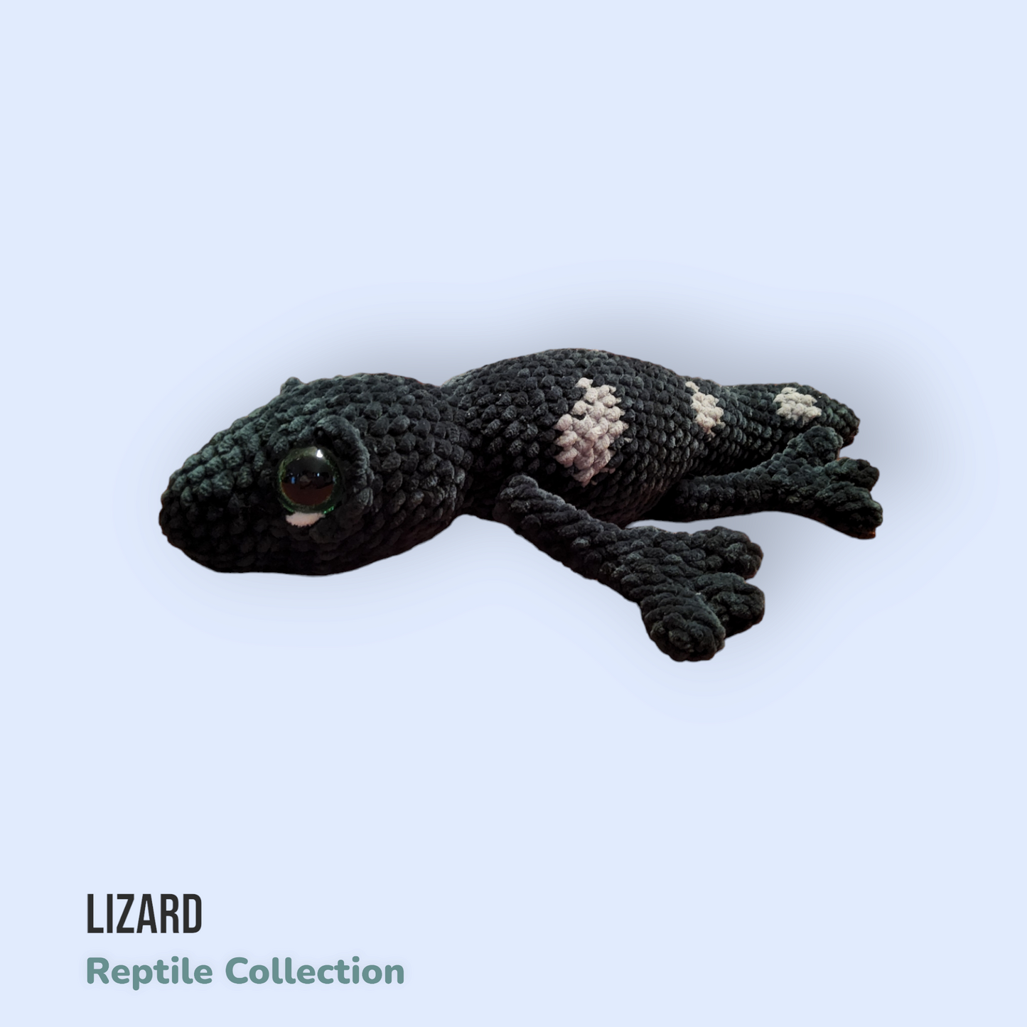 Handmade Multi-Colored Crochet Lizard