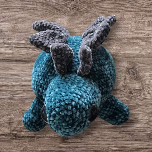 Meet Steve: The Crocheted Teal and Grey Stegosaurus